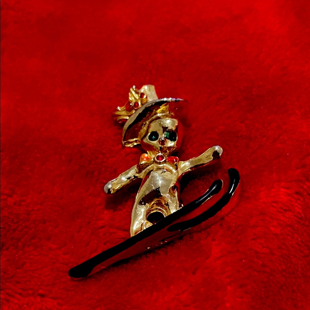 Gold and Black Kids Cowboy Brooch